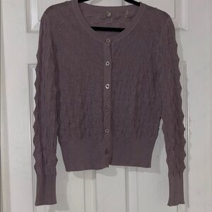 Margaret O'Leary Origami Cardi Lavendula 100% Italian Cotton